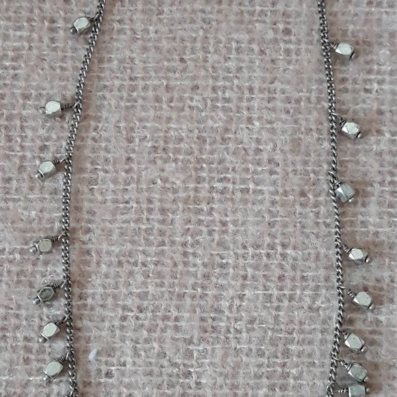 Fossil Necklace--Silver Tone Chain with Dangling Beads - Picture 5 of 5